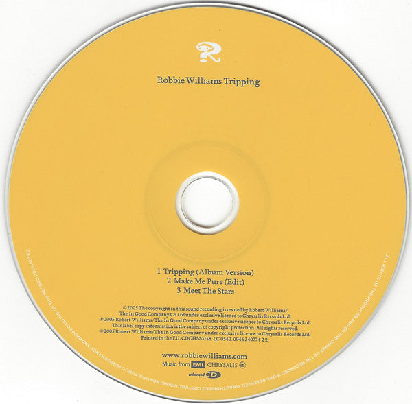 Robbie Williams : Tripping (CD, Single, Enh)