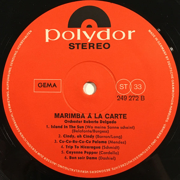 Roberto Delgado & His Orchestra : Marimba À La Carte (LP, Album)
