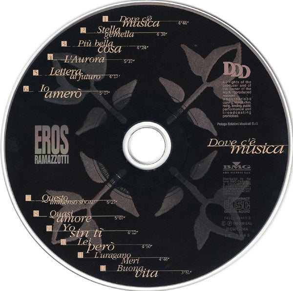 Eros Ramazzotti : Dove C'è Musica (CD, Album)