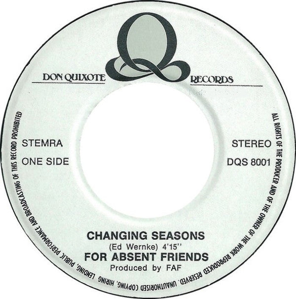 For Absent Friends : Changing Seasons (7")