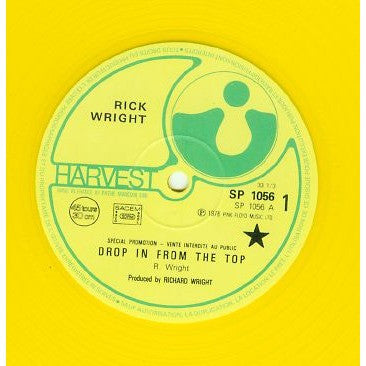 Richard Wright / David Gilmour : Drop In From The Top / No Way (12", Promo, Yel)