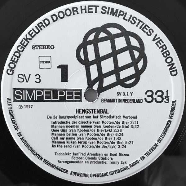 Het Simplisties Verbond : Hengstenbal (De Derde Langspeelplaat Van Het Simplisties Verbond) (LP, Album)
