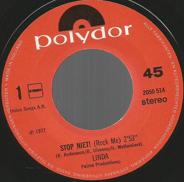 Linda (15) : Stop Niet! (7", Single)