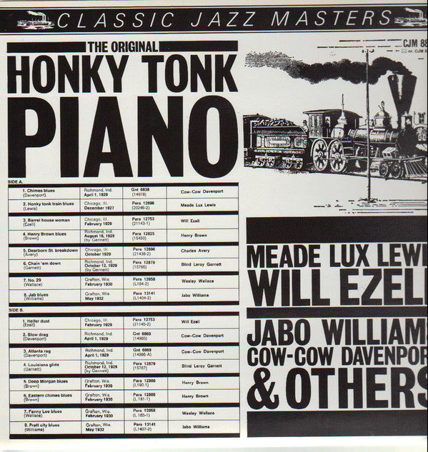 Meade "Lux" Lewis, Will Ezell, Jabo Williams, Cow Cow Davenport & Various : The Original Honky Tonk Piano (LP, Comp)