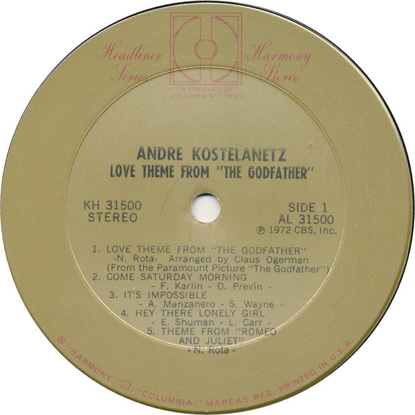 André Kostelanetz : Love Theme From "The Godfather" (LP, Album)