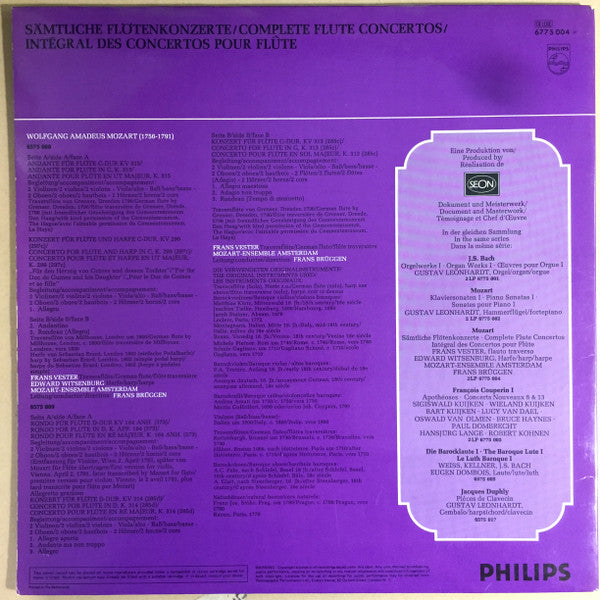 Wolfgang Amadeus Mozart - Frans Vester, Edward Witsenburg, Mozart-Ensemble Amsterdam, Frans Brüggen : Flötenkonzerte = Flute Concertos = Concertos Pour Flûte (2xLP)
