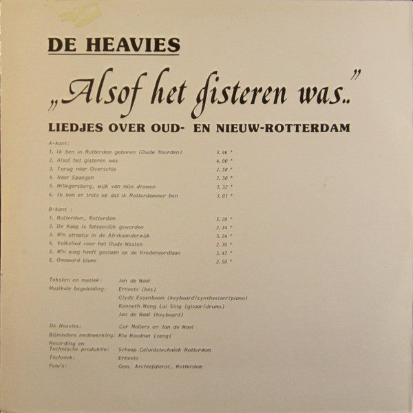 De Heavies : Alsof Het Gisteren Was (LP, Album)