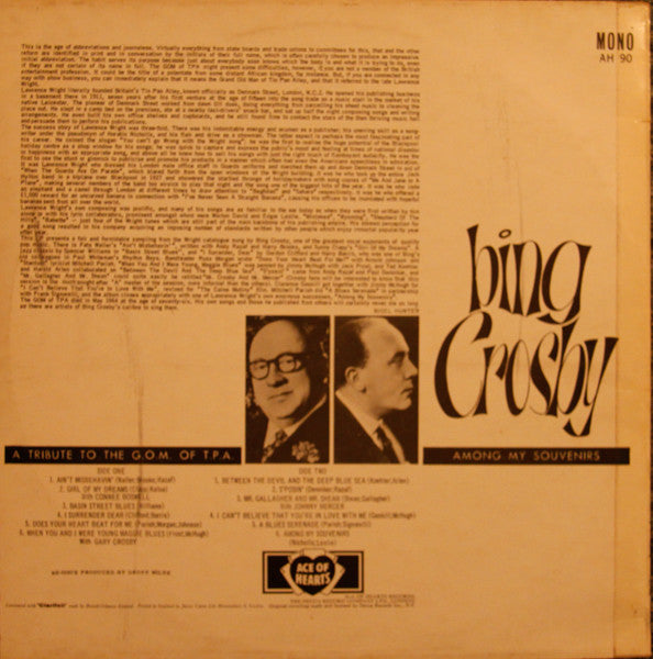Bing Crosby : Among My Souvenirs (LP, Comp)