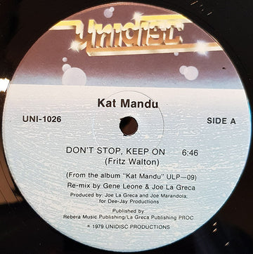 Kat Mandu : Don't Stop, Keep On (12")