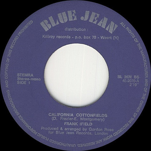 Frank Ifield : California Cottonfields (7", Single)