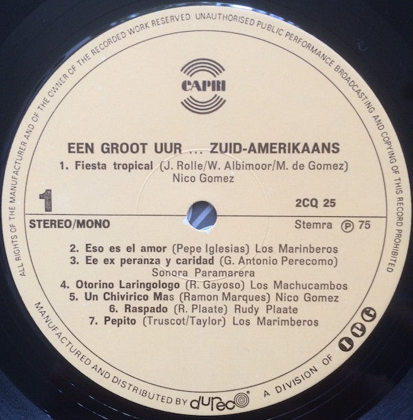 Various : Een Groot Uur Zuid-Amerikaans (2xLP, Comp, Mono)