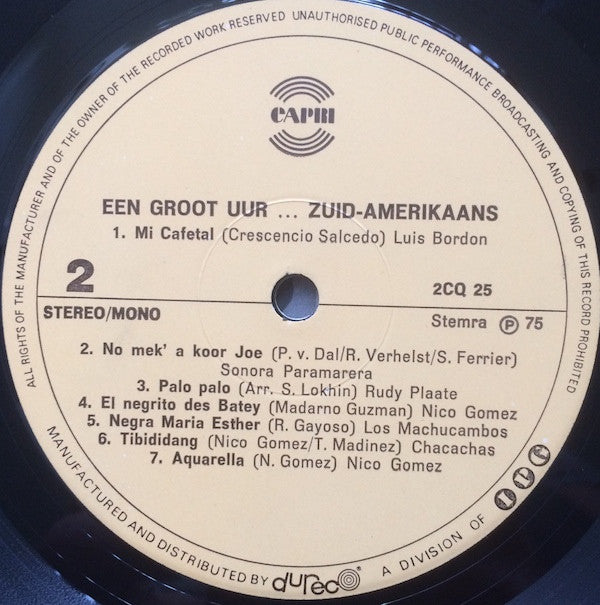 Various : Een Groot Uur Zuid-Amerikaans (2xLP, Comp, Mono)