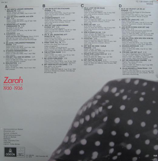 Zarah Leander : Från Topp Till Tå 1930-1936 (2xLP, Comp, Mono)
