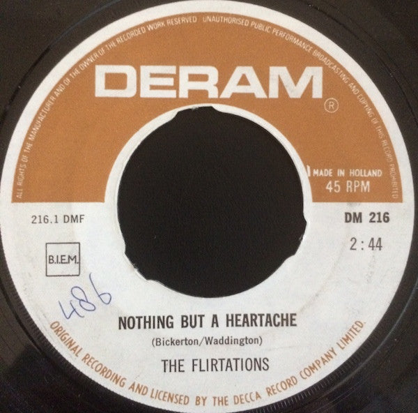 The Flirtations : Nothing But A Heartache (7", Single)