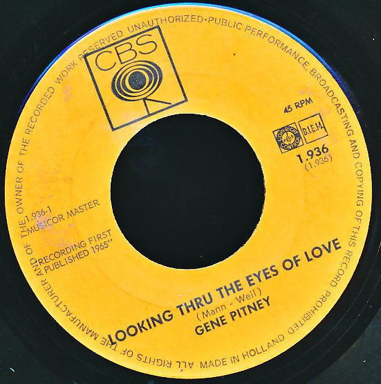 Gene Pitney : Looking Thru The Eyes Of Love / 24 Hours From Tulsa (7", Single)
