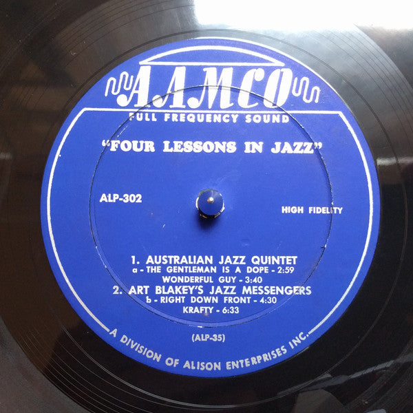 Art Blakey & The Jazz Messengers, Charles Mingus, The Australian Jazz Quintet, Johnny Richards : 4 Lessons In Jazz (LP, Comp)