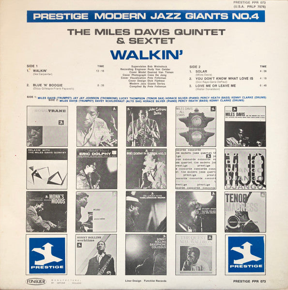 Miles Davis All Stars : Walkin' (LP, Comp, Mono, RE)