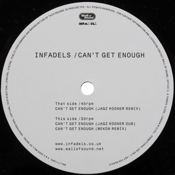 Infadels : Can't Get Enough (12", Promo)