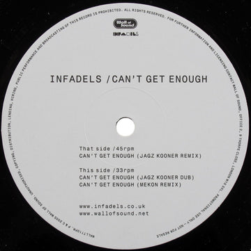 Infadels : Can't Get Enough (12", Promo)