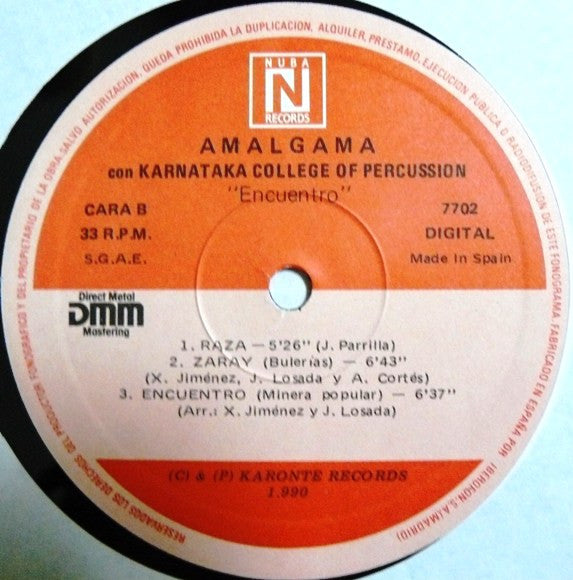 Amalgama (2) Con Karnataka College Of Percussion : Encuentro (LP, Album)