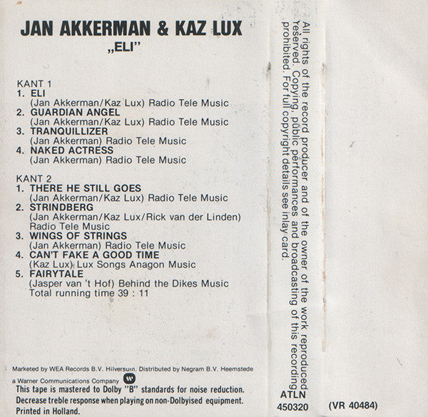Jan Akkerman & Kaz Lux : Eli (Cass, Album)
