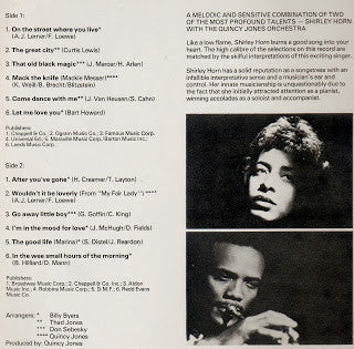 Shirley Horn With Quincy Jones And His Orchestra : Horn Of Plenty (LP, Album, RE)