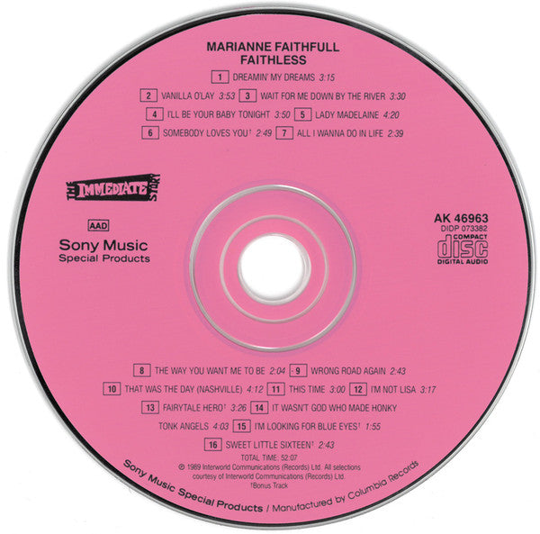 Marianne Faithfull : Faithless  (CD, Album, RE)