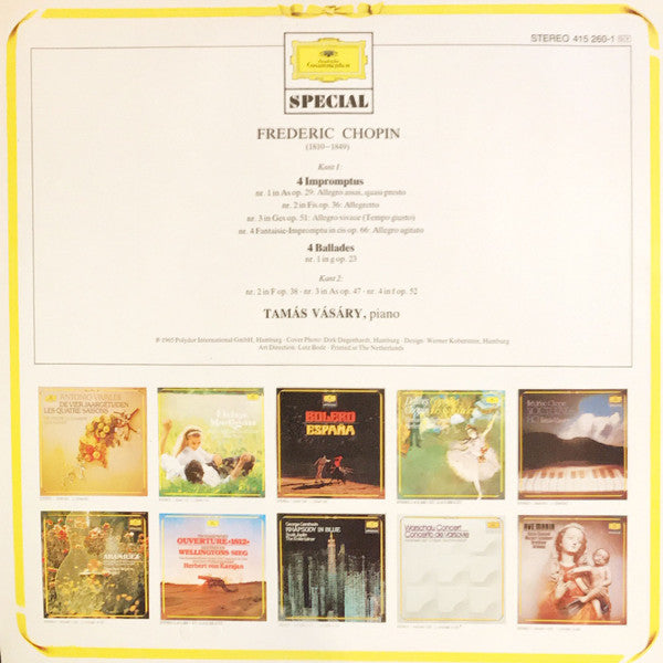 Frédéric Chopin - Tamás Vásáry : 4 Impromptus ∙ 4 Ballades (LP, Album, RE)