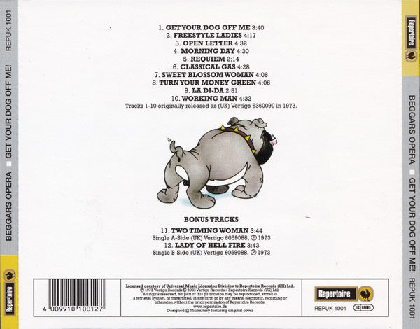 Beggars Opera : Get Your Dog Off Me (CD, Album, RE, RM)