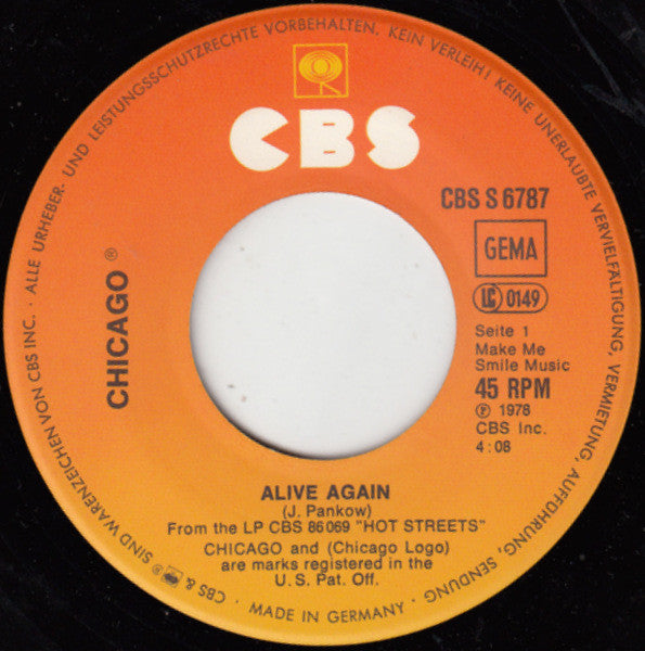 Chicago (2) : Alive Again (7", Single)