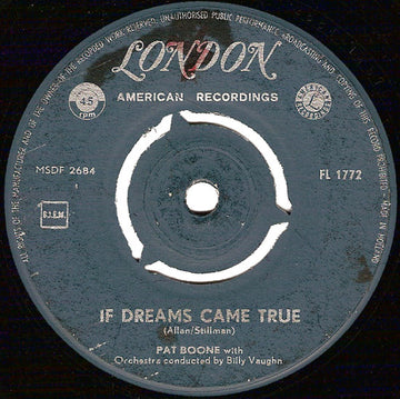 Pat Boone : If Dreams Came True (7", Single)