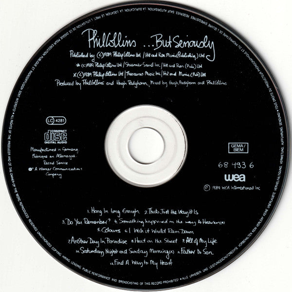 Phil Collins : …But Seriously (CD, Album, Club)