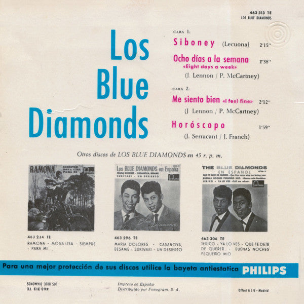 The Blue Diamonds : Siboney / Ocho Dias A La Semana (7", EP, Mono)