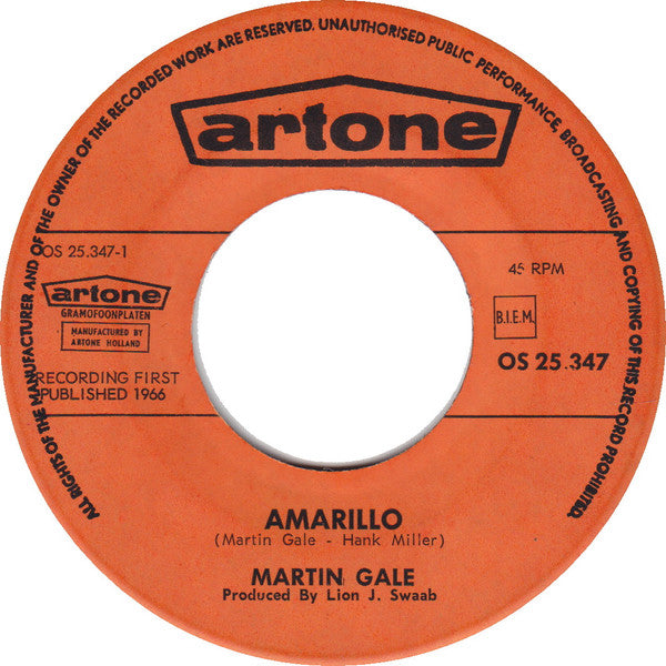 Martin Gale : Amarillo / Square-Time (7", Single)