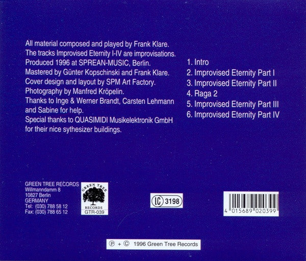 Frank Klare : Improvised Eternity (CD, Album)