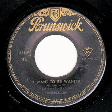 Brenda Lee : I Want To Be Wanted (7", Single)