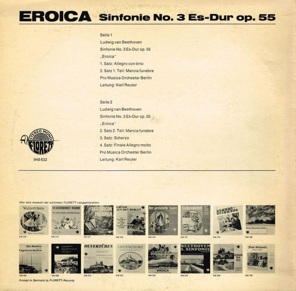 Ludwig van Beethoven : Sinfonie Nr. 3 Es-Dur Op. 55 "Eroica" (LP)
