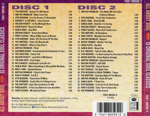 Various : All About Soul (53 Original Soul Classics) (2xCD, Comp, RM)