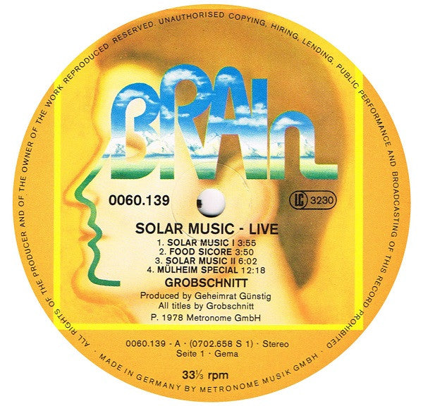 Grobschnitt : Solar Music - Live (LP, Album, Gat)