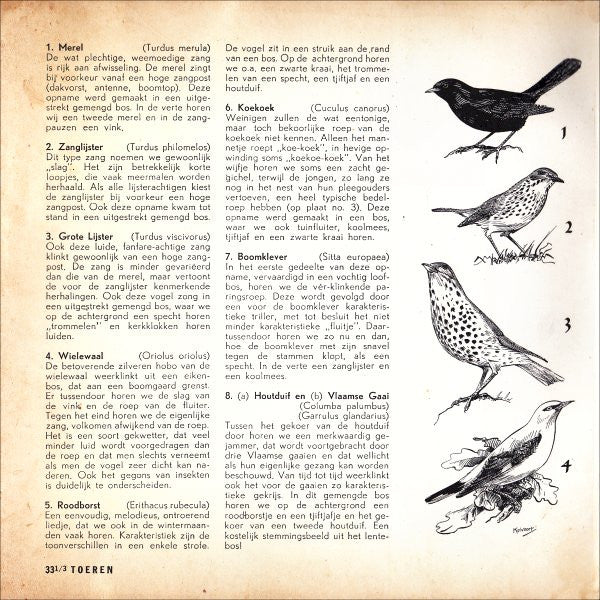 Hans A. Traber : Listen The Birds 1 = Hoor De Vogels 1 (7", EP)