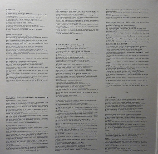 Jan Dismas Zelenka, Het Westvlaams Vocaal Ensemble, Musica Polyphonica, Louis Devos : Magnificat - De Profundis / In Exitu Israël, Lamentatio Jeremiae Prophetae (LP, Album, Gat)