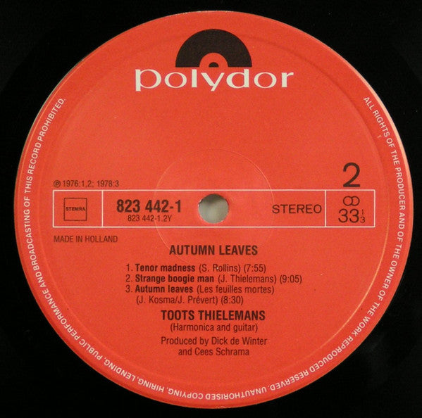Toots Thielemans : Autumn Leaves (LP, Album, Comp)