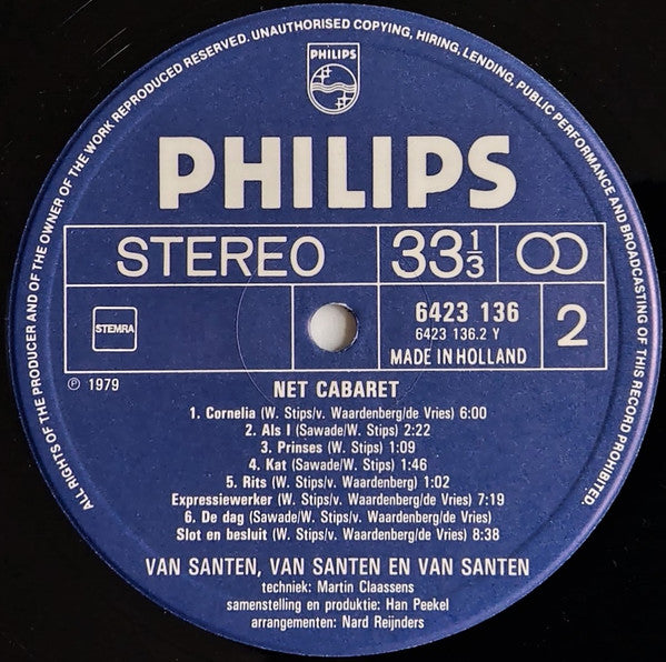 Van Santen, Van Santen En Van Santen : Net Cabaret (LP, Album)