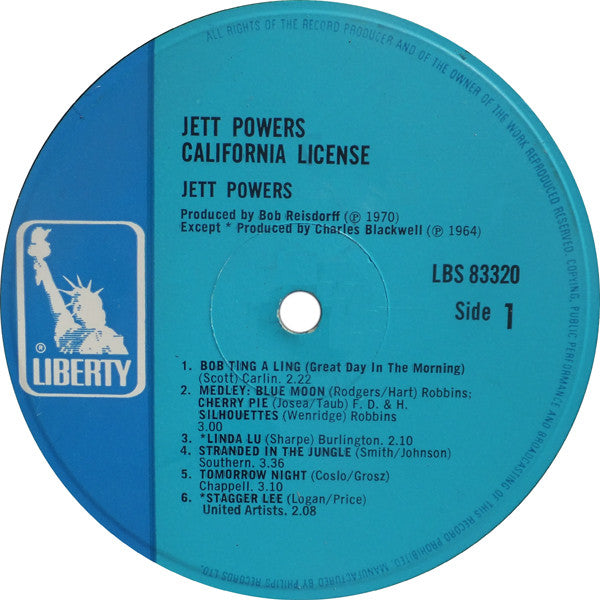 Jett Powers : California License (LP, Comp)