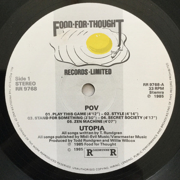 Utopia (5) : POV (LP, Album)