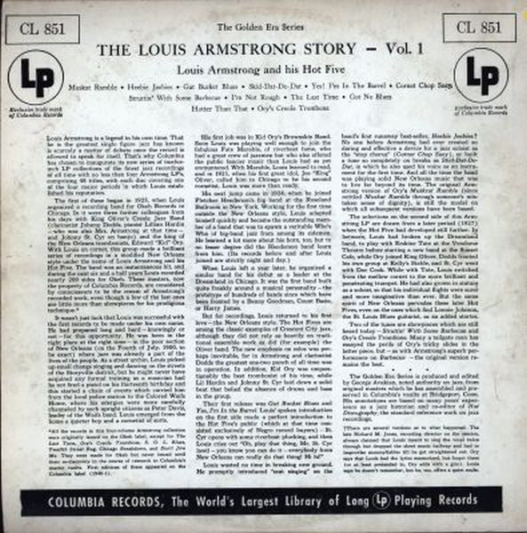 Louis Armstrong And His Hot Five* : The Louis Armstrong Story - Vol.1 (LP, Album, Comp, Mono)