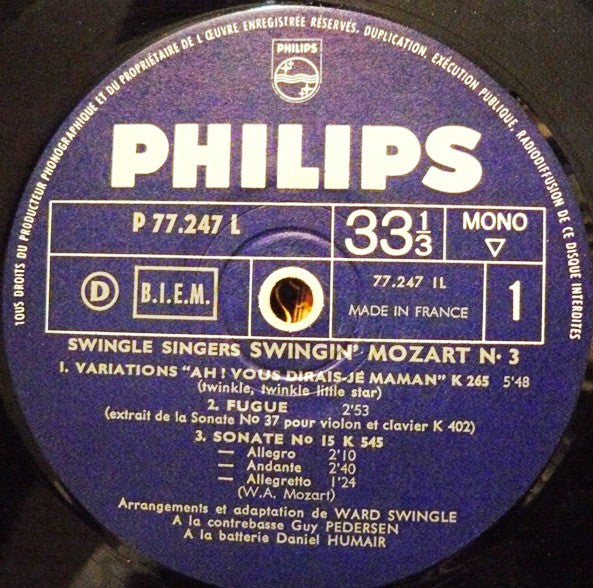 Swingle Singers* : Swinging Mozart (LP, Album, Mono)