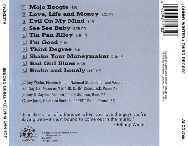 Johnny Winter : 3rd Degree (CD, Album)
