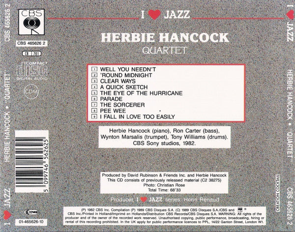 Herbie Hancock : Quartet (CD, Album, RE)