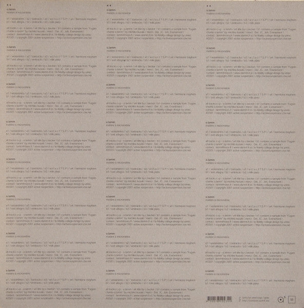 O.Lamm : Matière À Micrométrie (12")